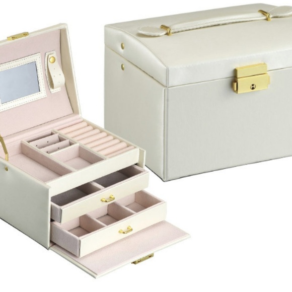 Handbags - Cream White Jewelry Box 3 levels